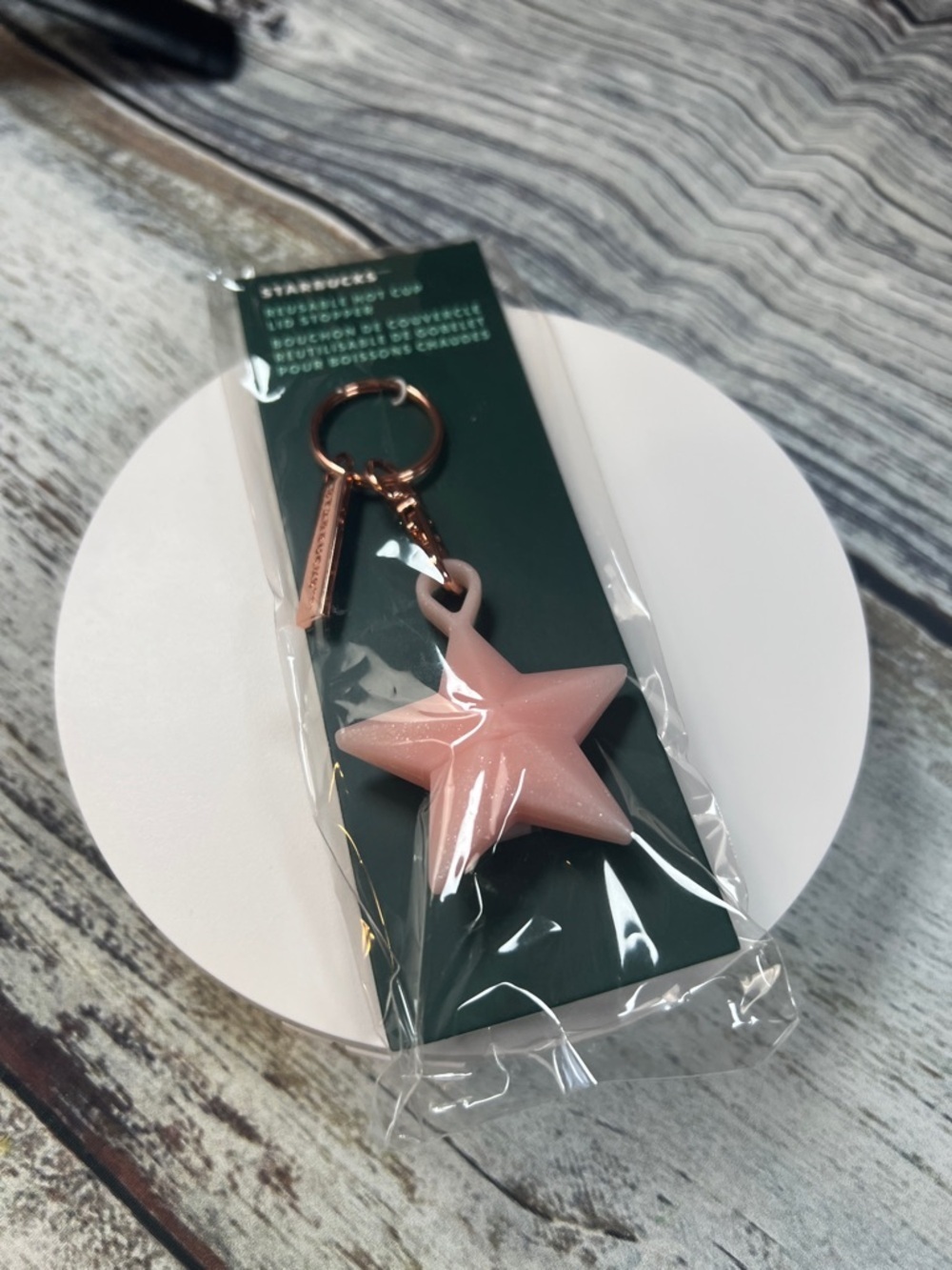 Starbucks Pink Star Keychain with Rose Gold Hardware - Picture 4 of 4